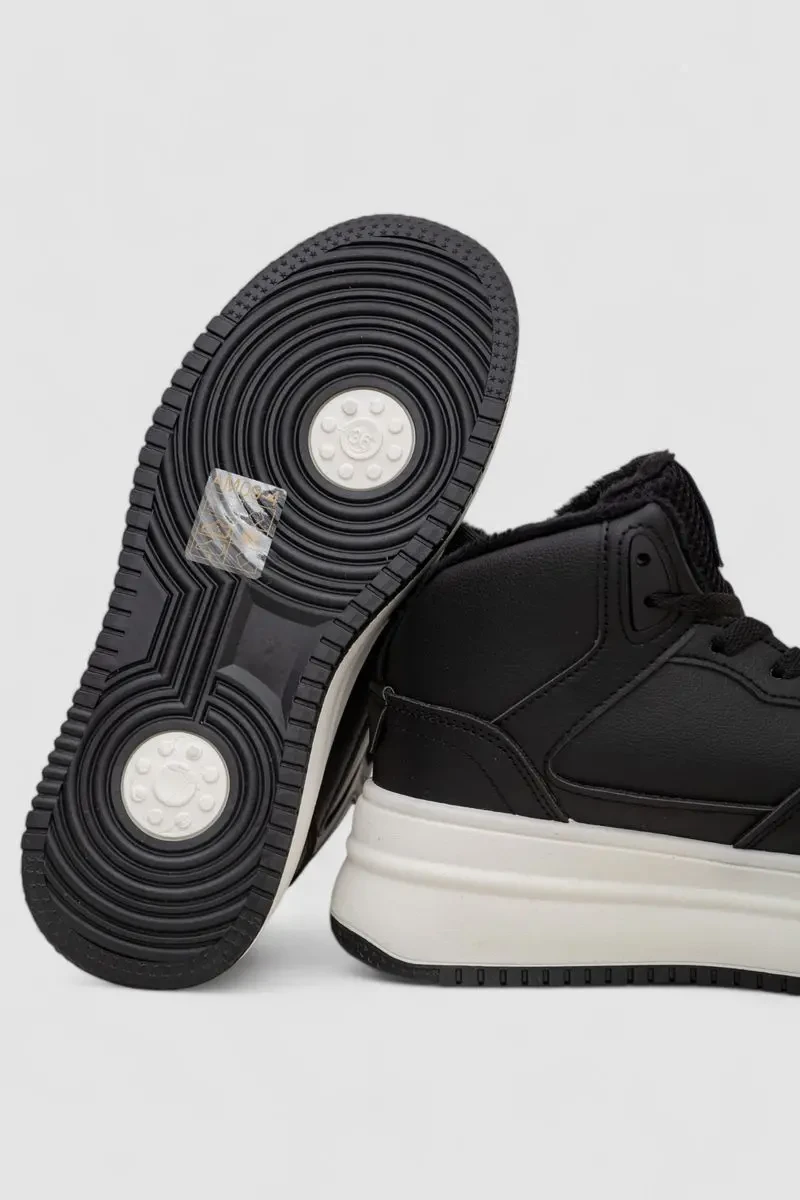 Кросівки жіночі зимові на хутрі, колір чорно-білий, 248RAM09 7