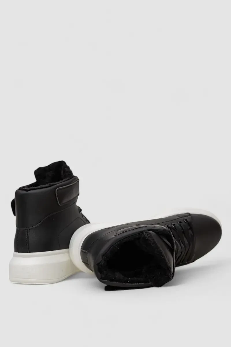 Кросівки жіночі зимові на хутрі, колір чорно-білий, 248RA2252 5