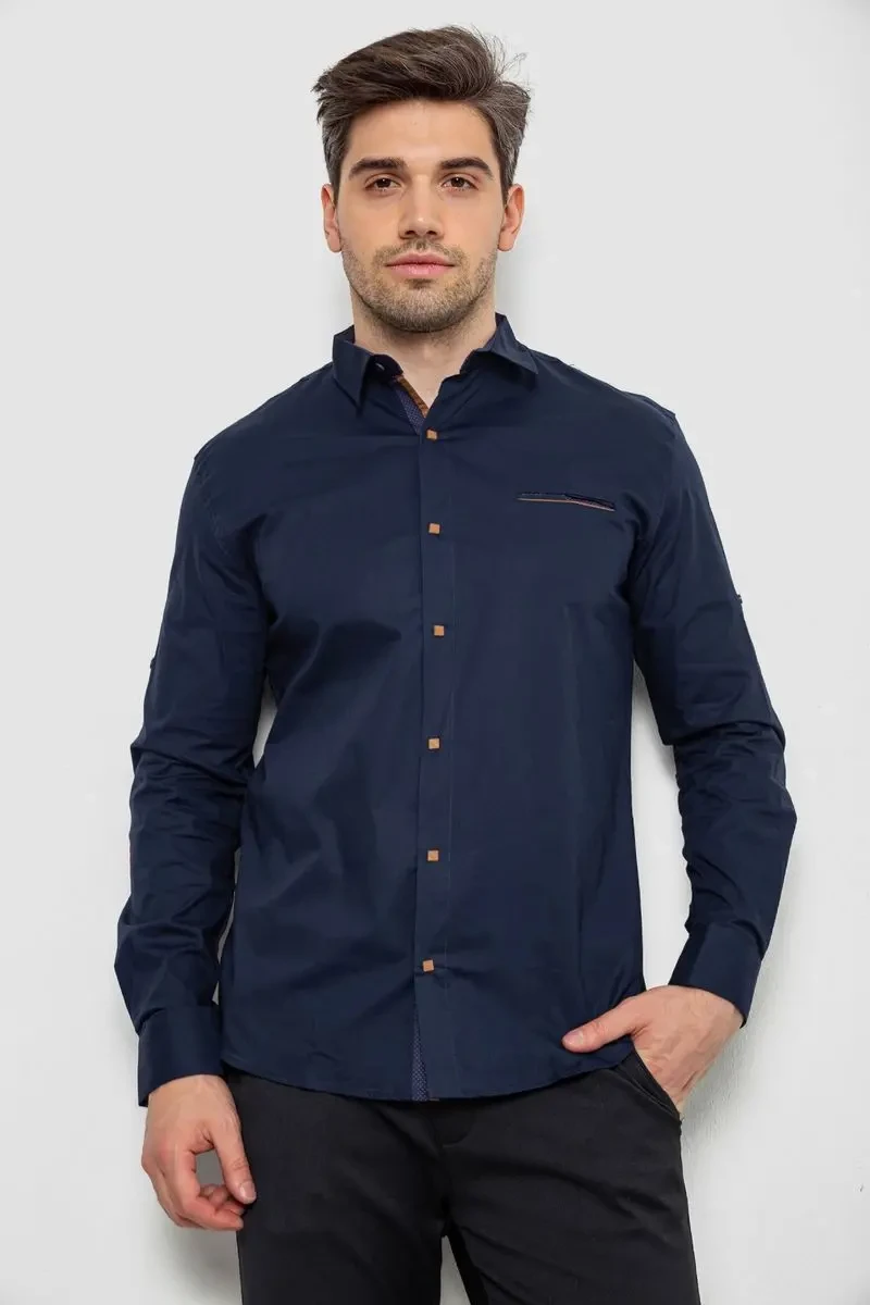Сорочка чоловіча, колір темно-синій, 214R7094 2