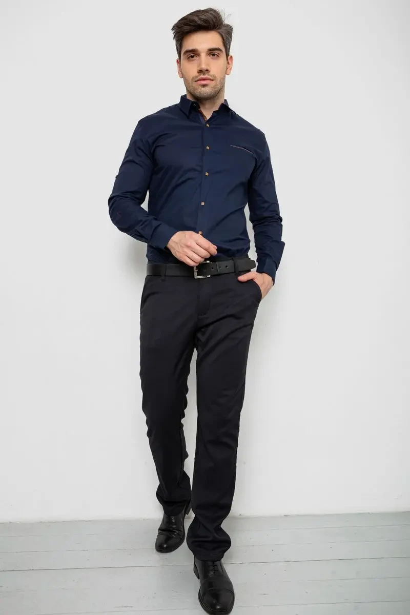 Сорочка чоловіча, колір темно-синій, 214R7094 3