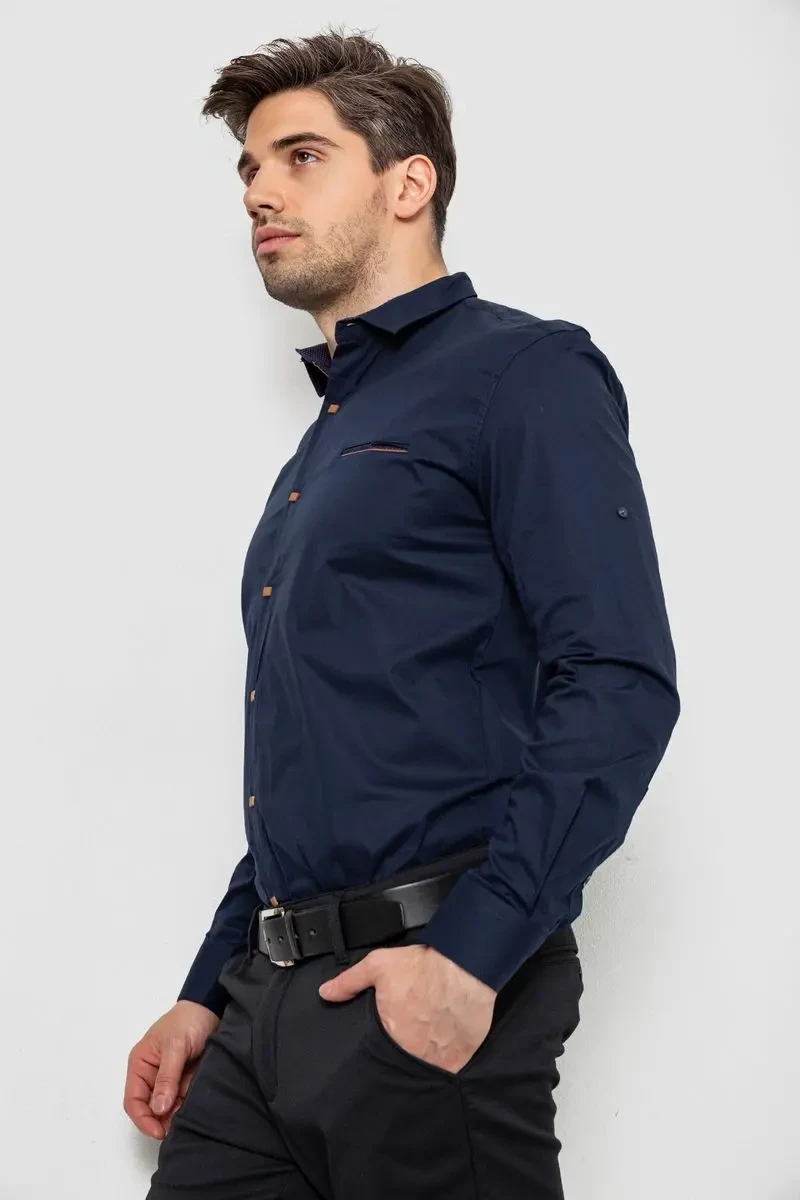 Сорочка чоловіча, колір темно-синій, 214R7094 4