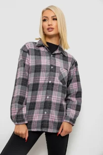 Сорочка жіноча в клітинку, колір сірий, 244R1070-2