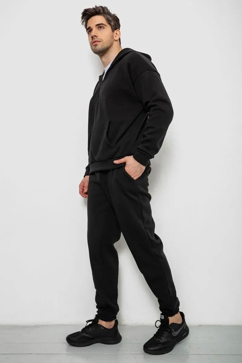 Спортивний костюм чоловічий на флісі, колір чорний, 238R030 3