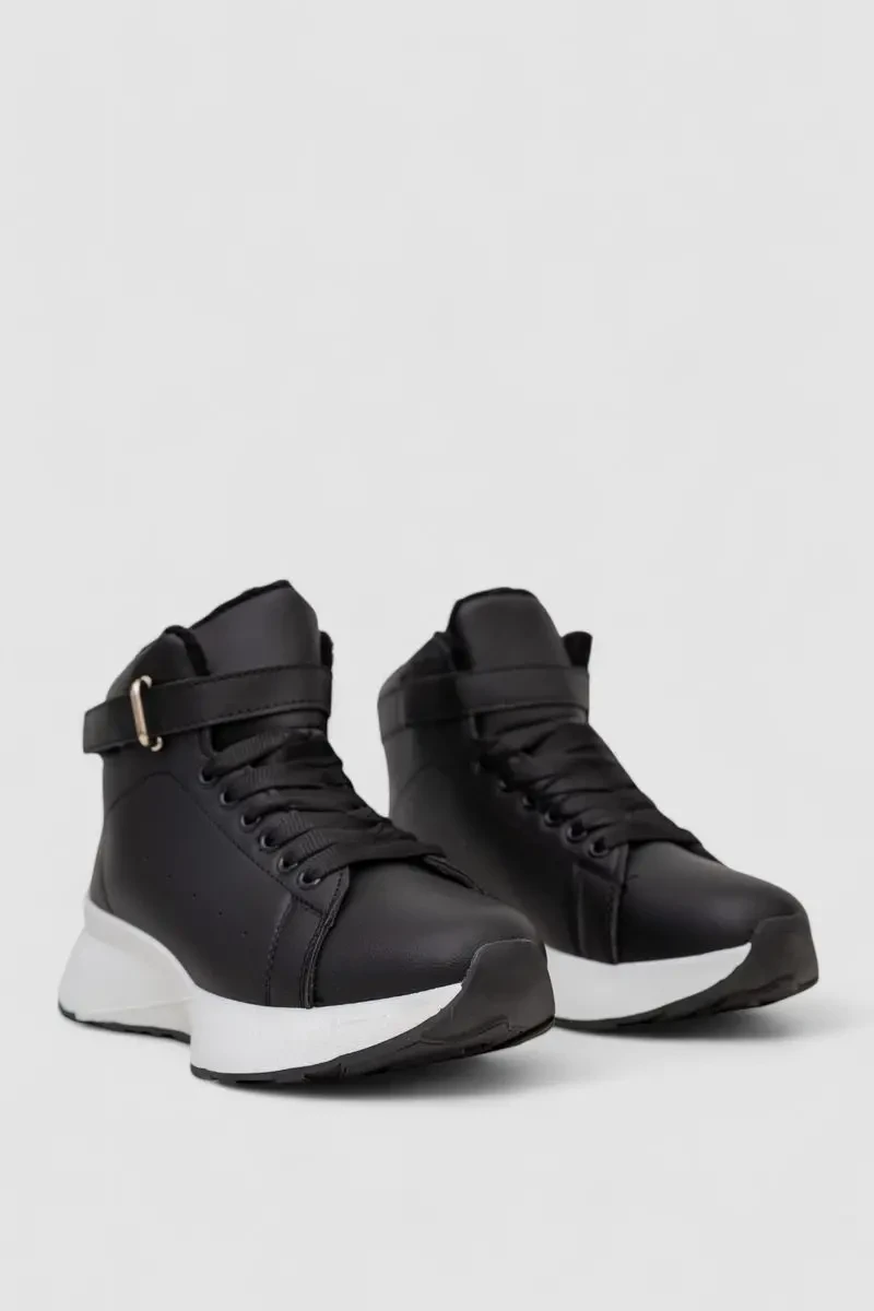 Черевики зимові жіночі на хутрі, колір чорно-білий, 248RXM26 3