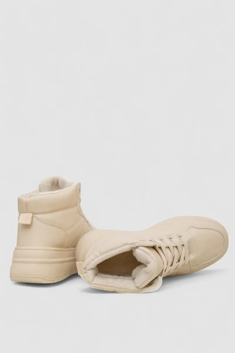 Кросівки жіночі зимові на хутрі, колір бежевий, 248RAM013 5