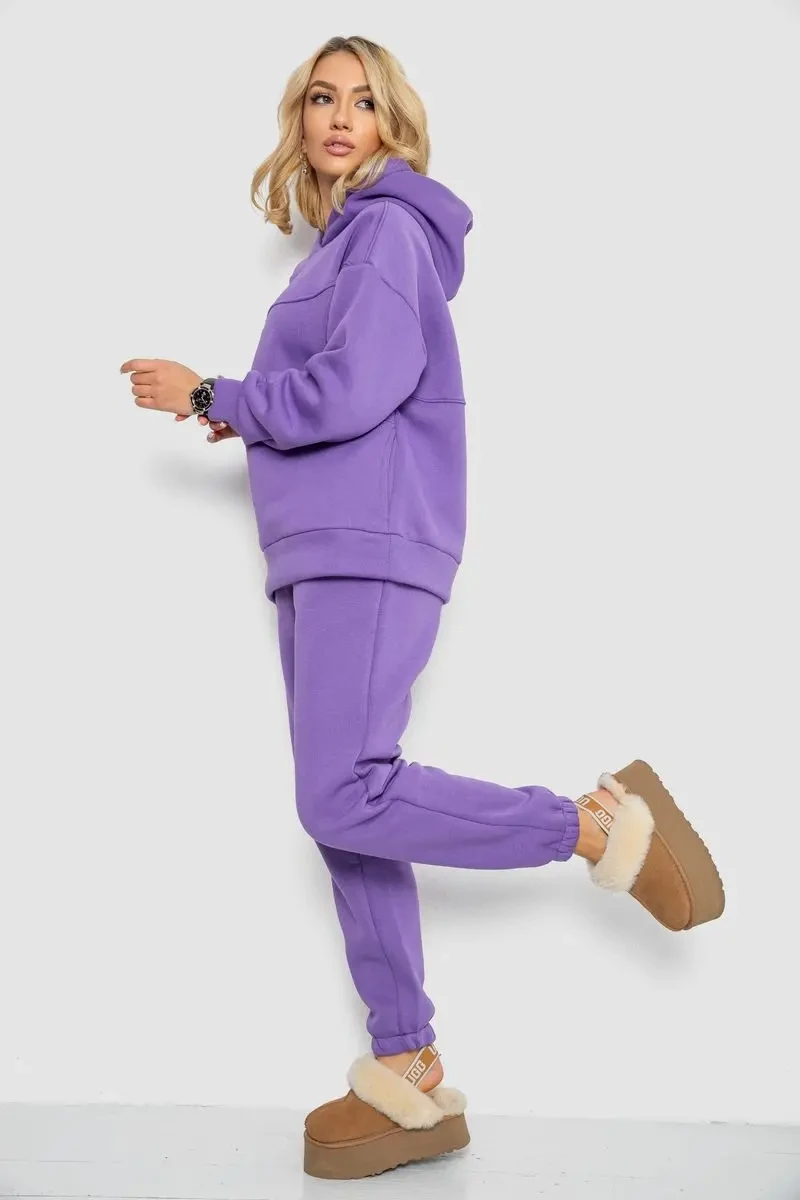 Спортивний костюм жіночий на флісі, колір бузковий, 247R10765 3