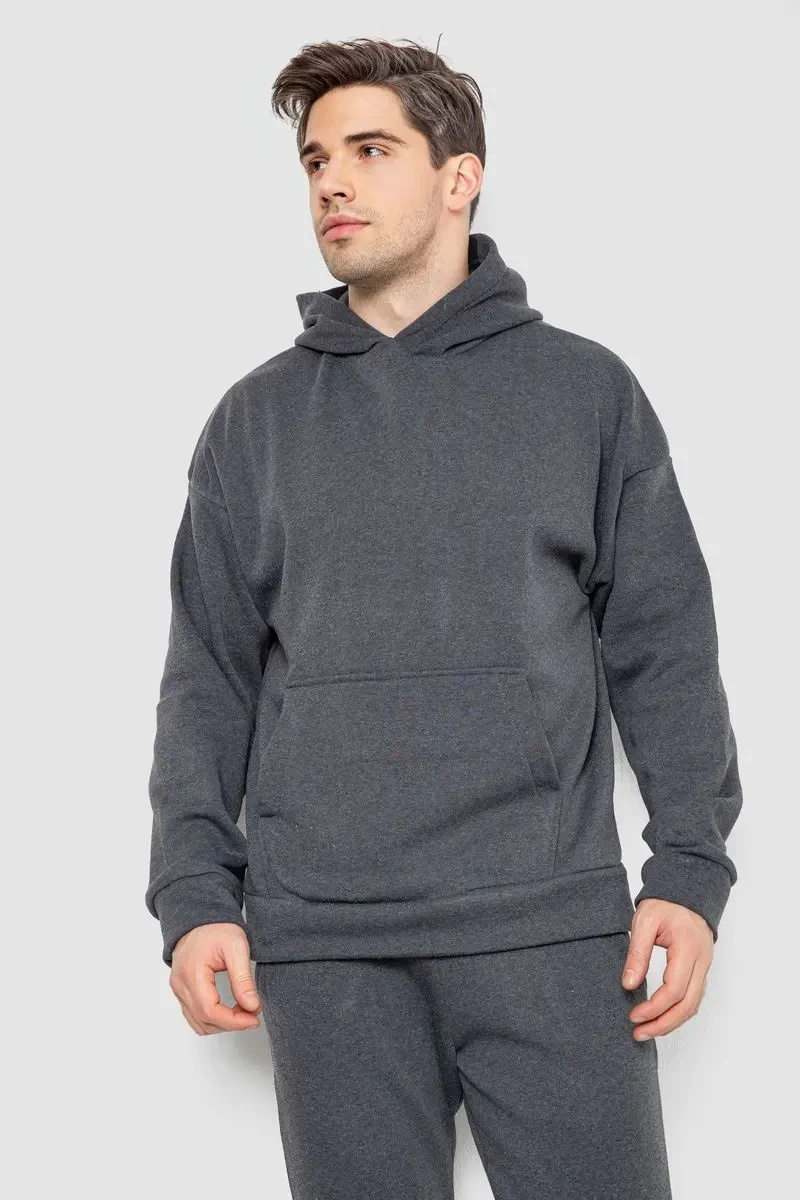 Спорт костюм чоловічий на флісі, колір темно-сірий, 177R235 2