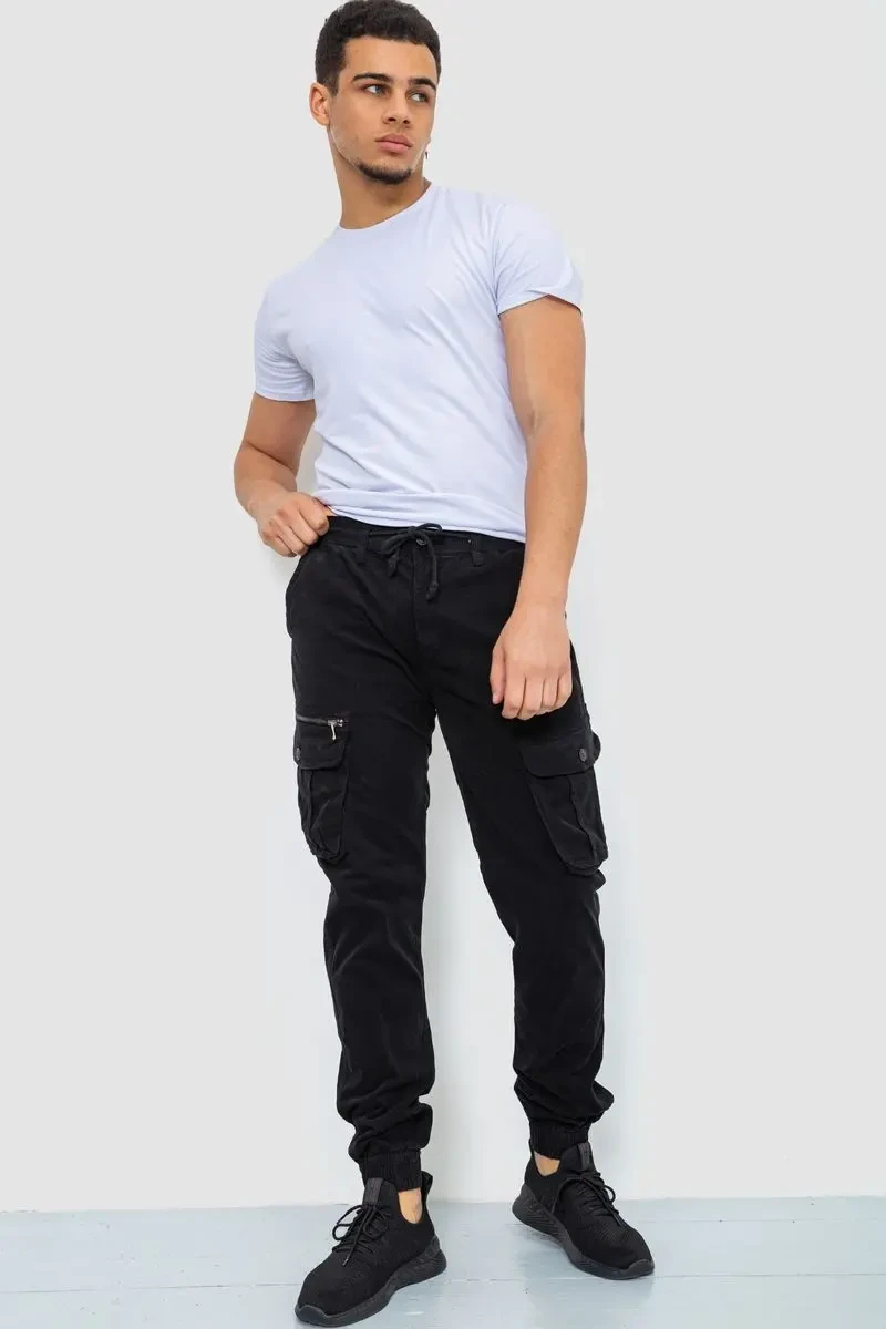 Штани карго чоловічі, колір чорний, 244R2073 2
