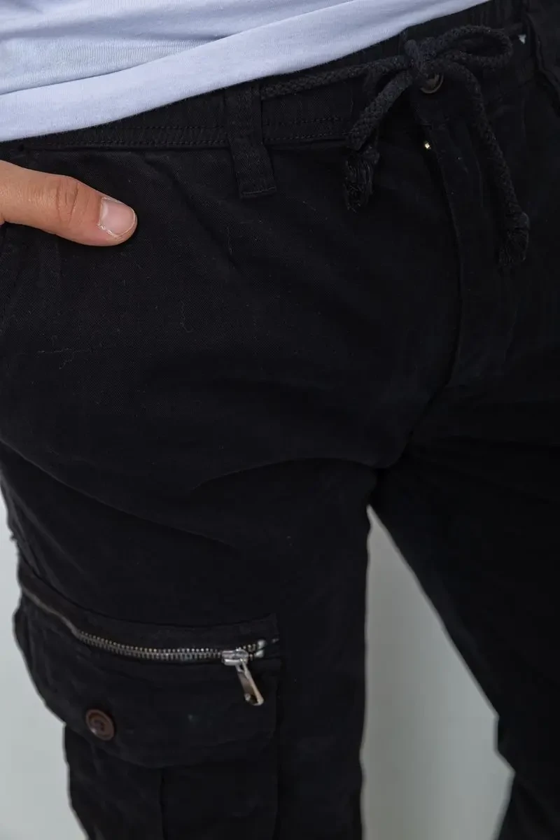 Штани карго чоловічі, колір чорний, 244R2073 5