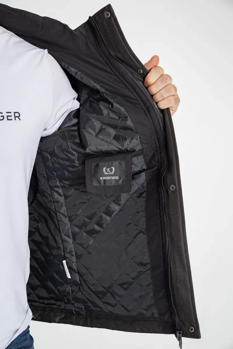 Куртка чоловіча демісезонна з капюшоном, колір чорний, 214R61035 6