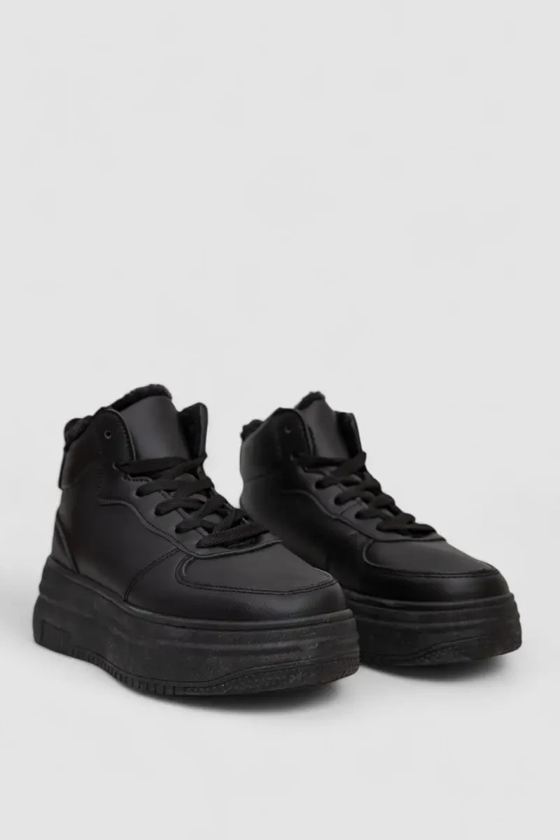 Кросівки жіночі зимові на хутрі, колір чорний, 248RAM019 3