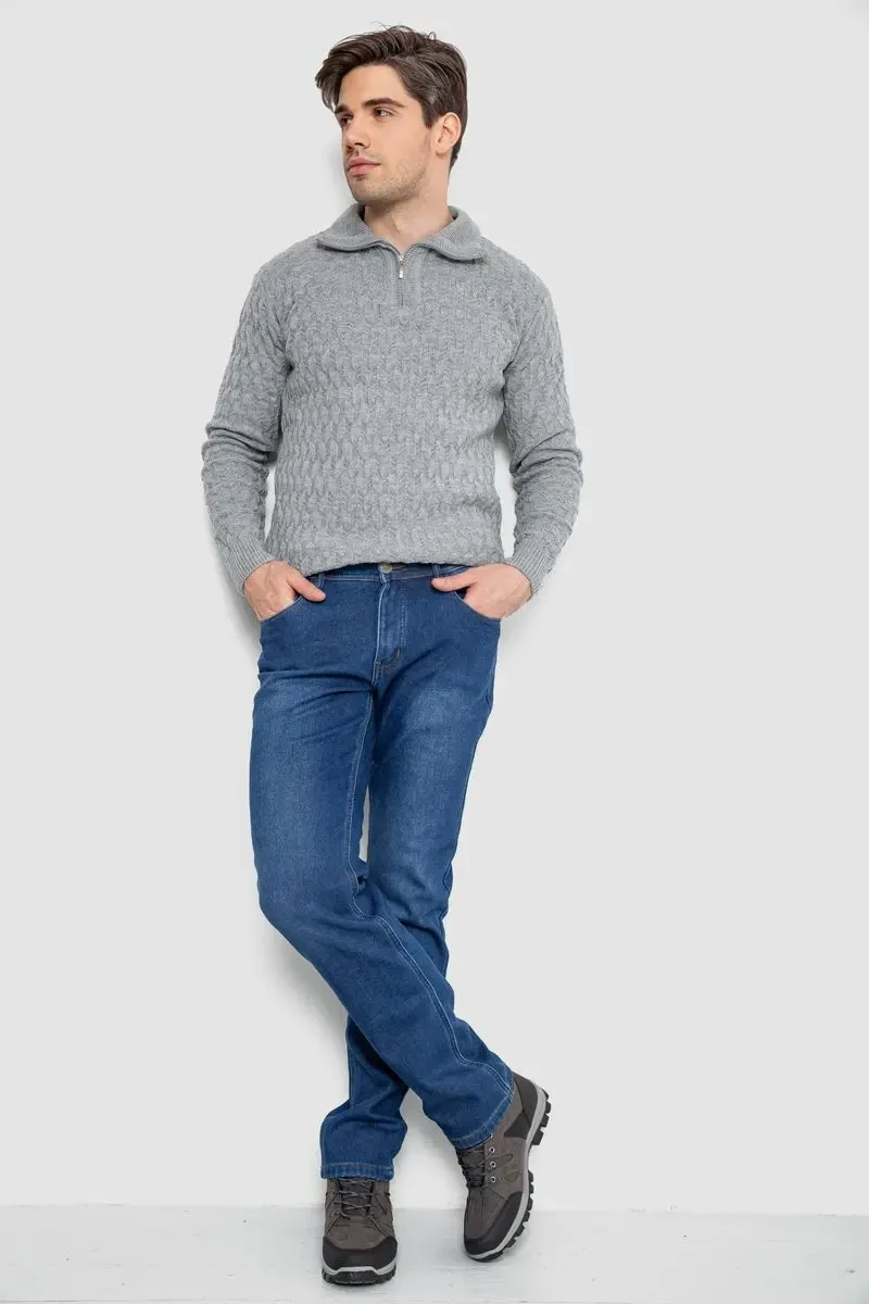 Джинси чоловічі на флісі, колір синій, 254R2408 2