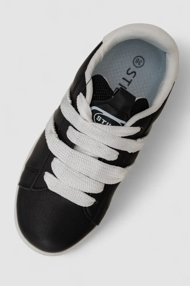 Кросівки жіночі шкіра, колір чорно-білий, 248RJH900-1 2