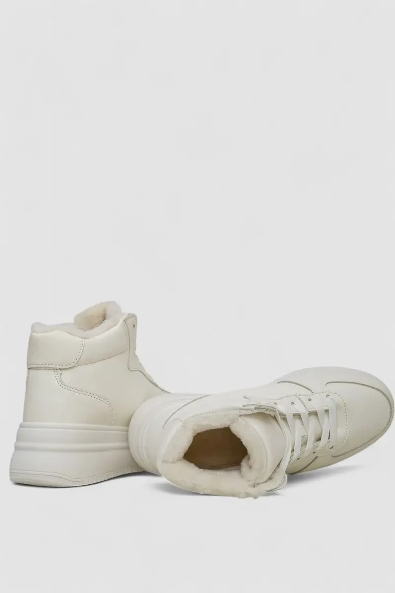 Кросівки жіночі зимові на хутрі, колір білий, 248RAM019 5