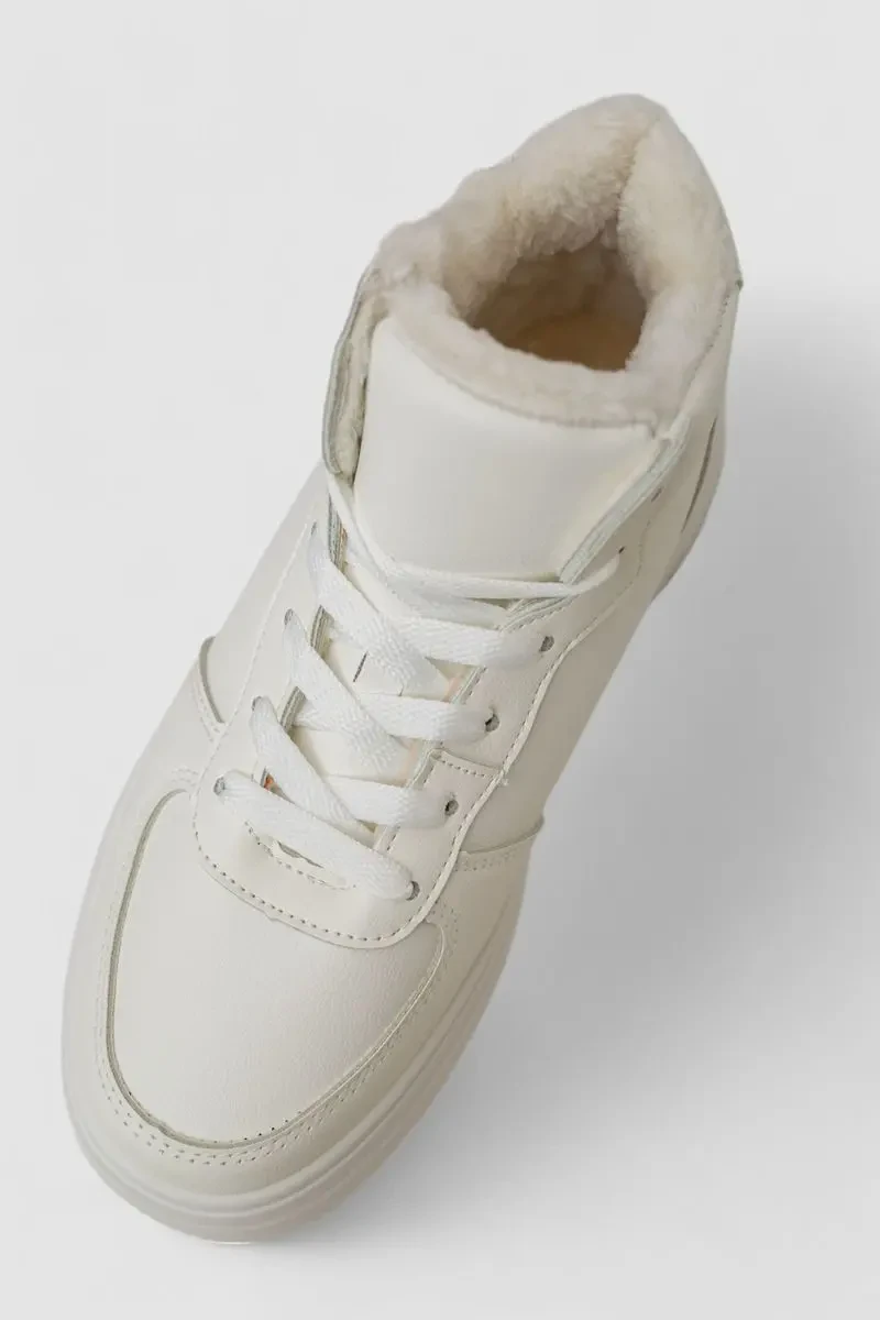 Кросівки жіночі зимові на хутрі, колір білий, 248RAM019 2