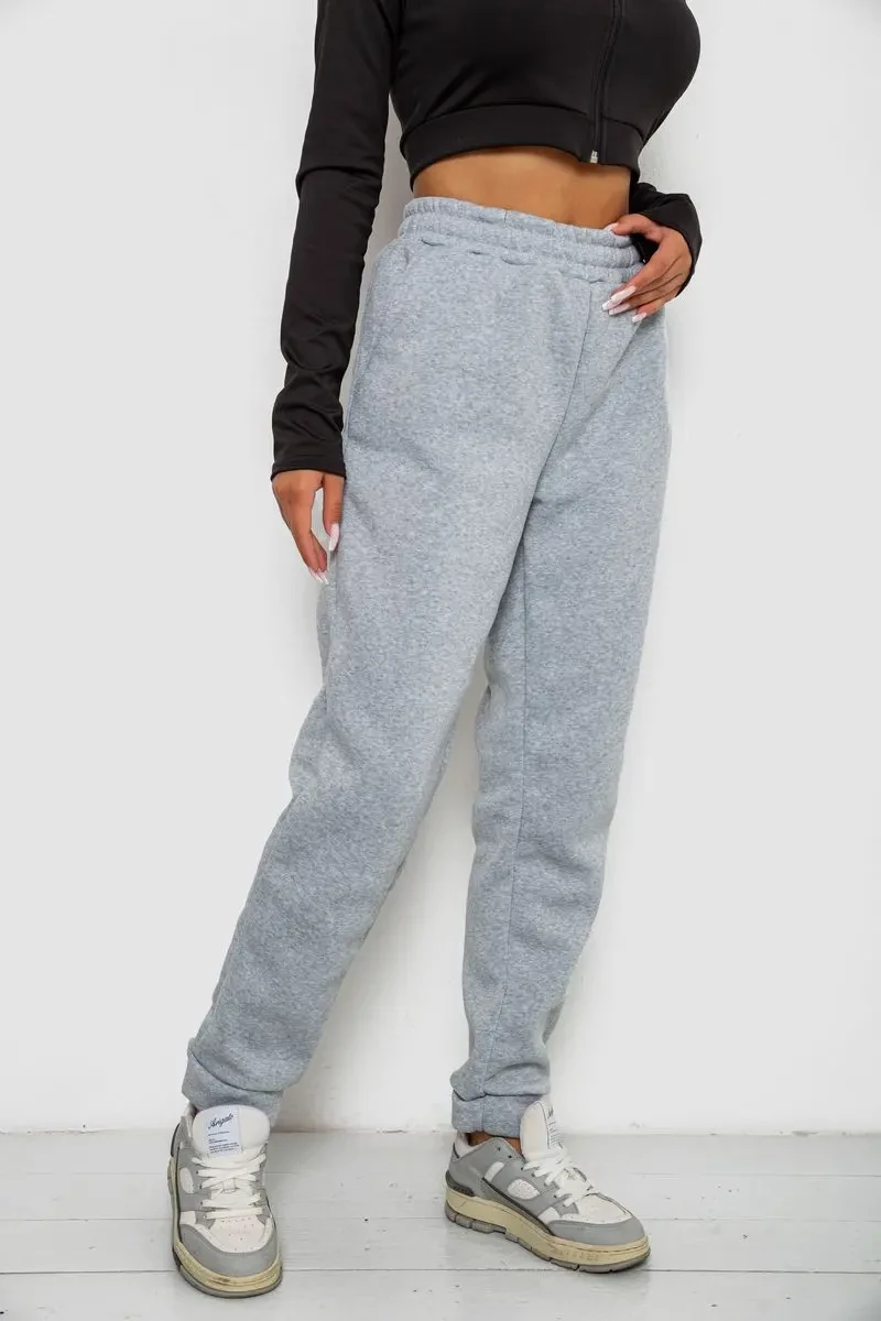 Спортивні штани жіночі на флісі, колір світло-сірий, 238R58641-1 3