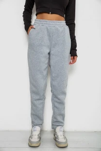 Спортивні штани жіночі на флісі, колір світло-сірий, 238R58641-1