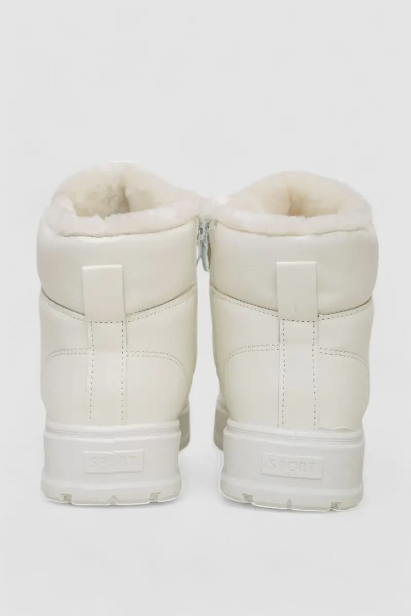 Кросівки жіночі зимові на хутрі, колір білий, 248RMB01 4