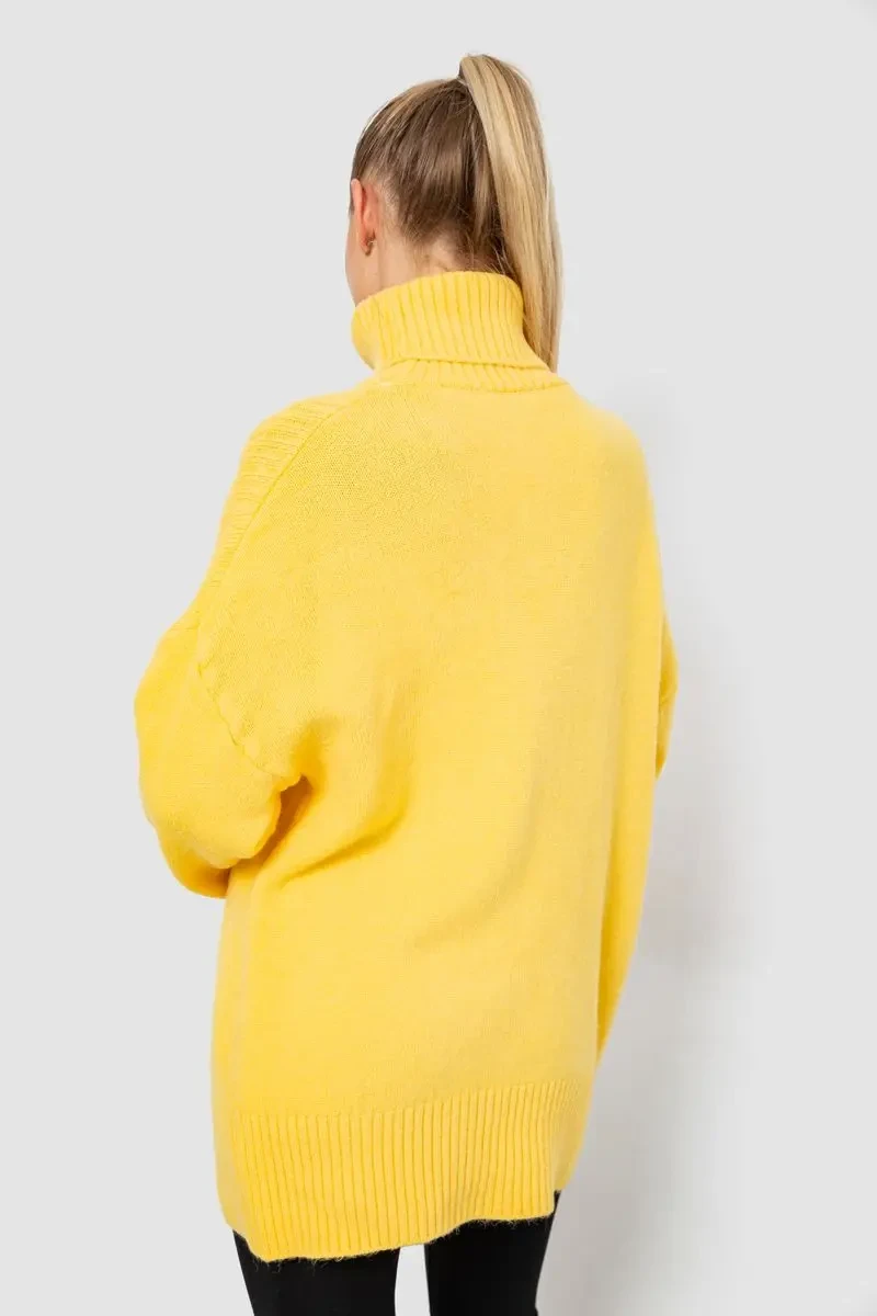 Светр - гольф жіночий вовняний, колір жовтий, 244R2050 4