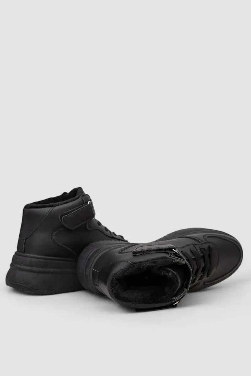 Кросівки жіночі зимові на хутрі, колір чорний, 248RAM02 5