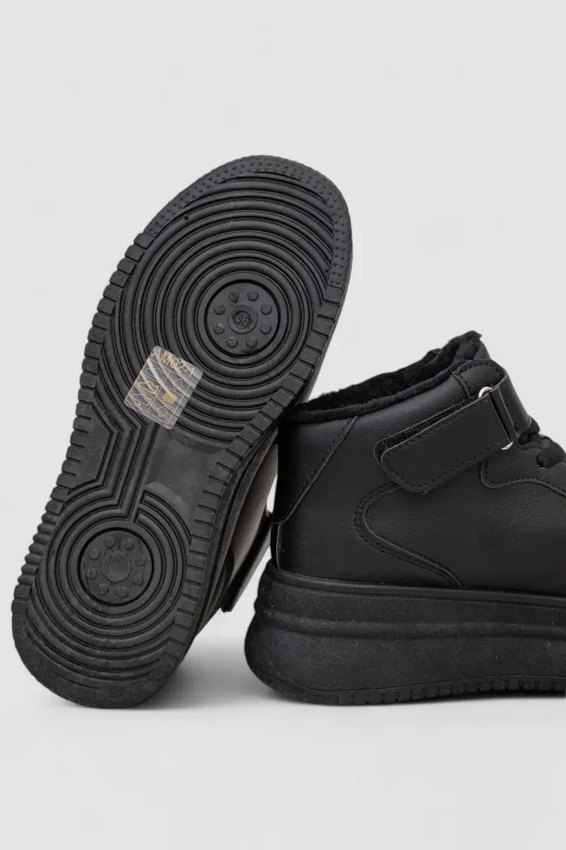 Кросівки жіночі зимові на хутрі, колір чорний, 248RAM02 7