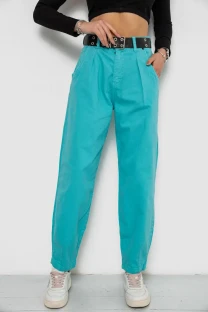 Джинси жіночі балони, колір бірюзовий, 250R00276