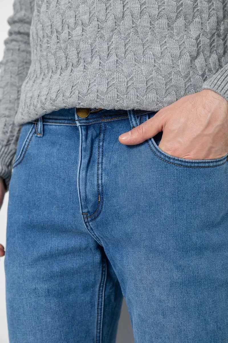 Джинси чоловічі на флісі, колір джинс, 254R2403 5