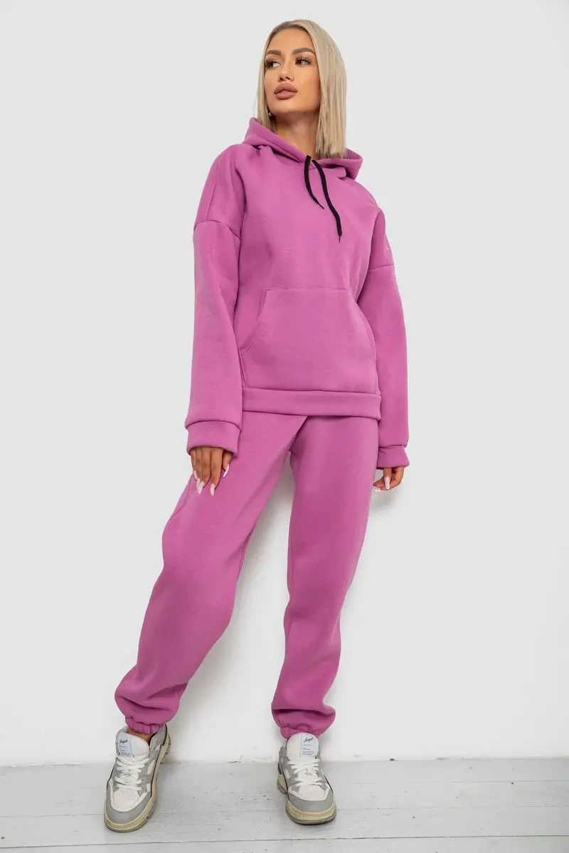 Спортивний костюм жіночий на флісі, колір темно-бузковий, 238R5726