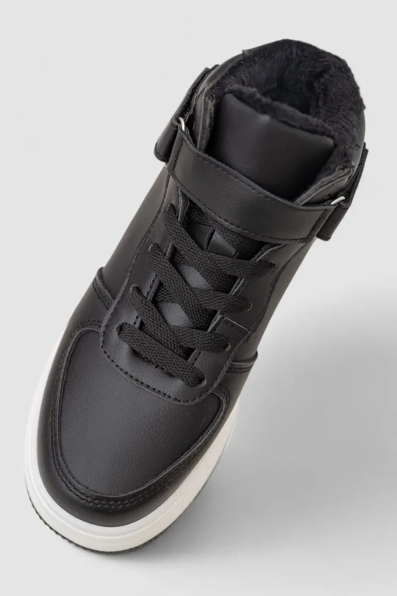 Кросівки жіночі зимові на хутрі, колір чорно-білий, 248RAM02 2