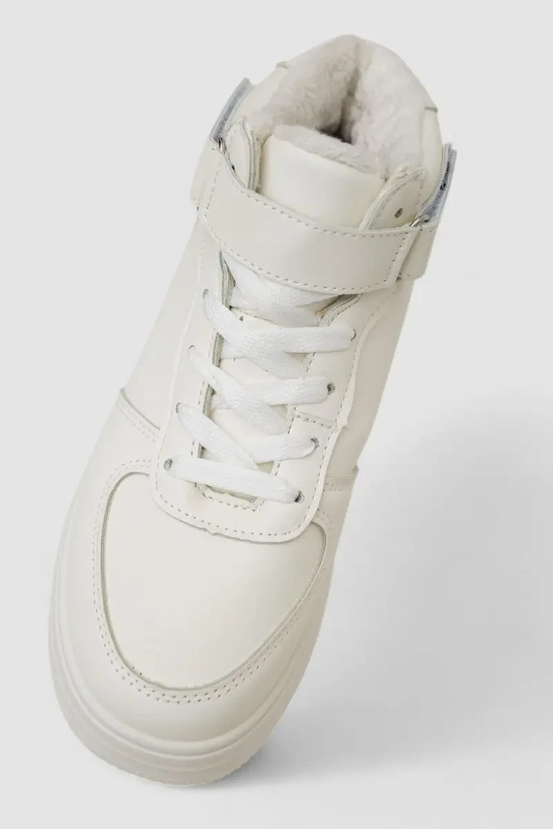 Кросівки жіночі зимові на хутрі, колір білий, 248RAM02 2