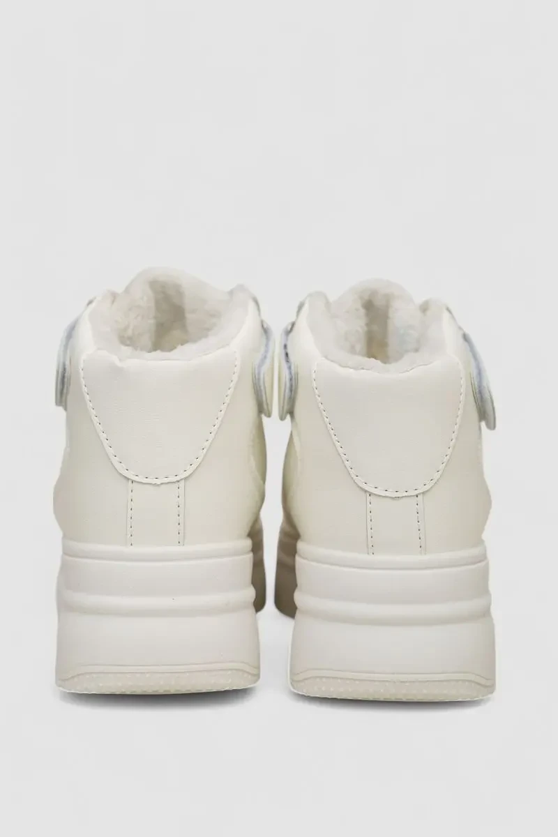 Кросівки жіночі зимові на хутрі, колір білий, 248RAM02 4