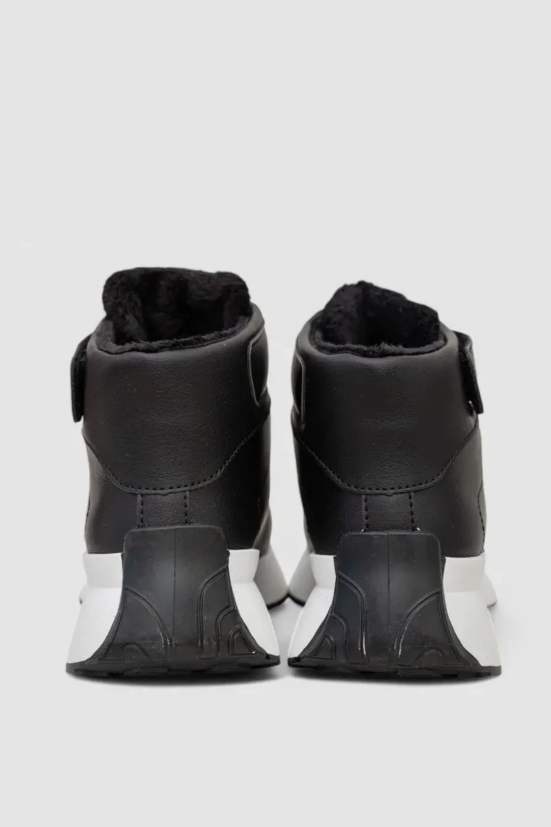 Черевики зимові жіночі на хутрі, колір чорно-білий, 248RXM25 4
