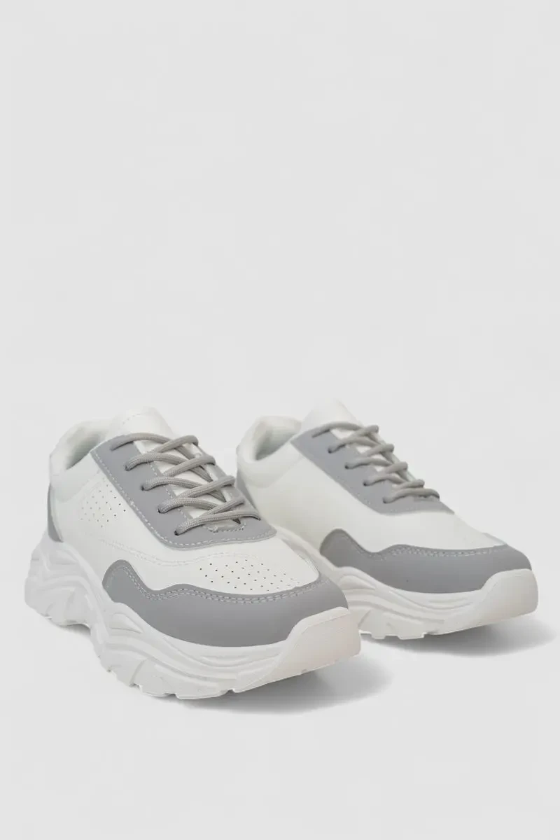Кросівки жіночі, колір біло-сірий, 248RA70 3