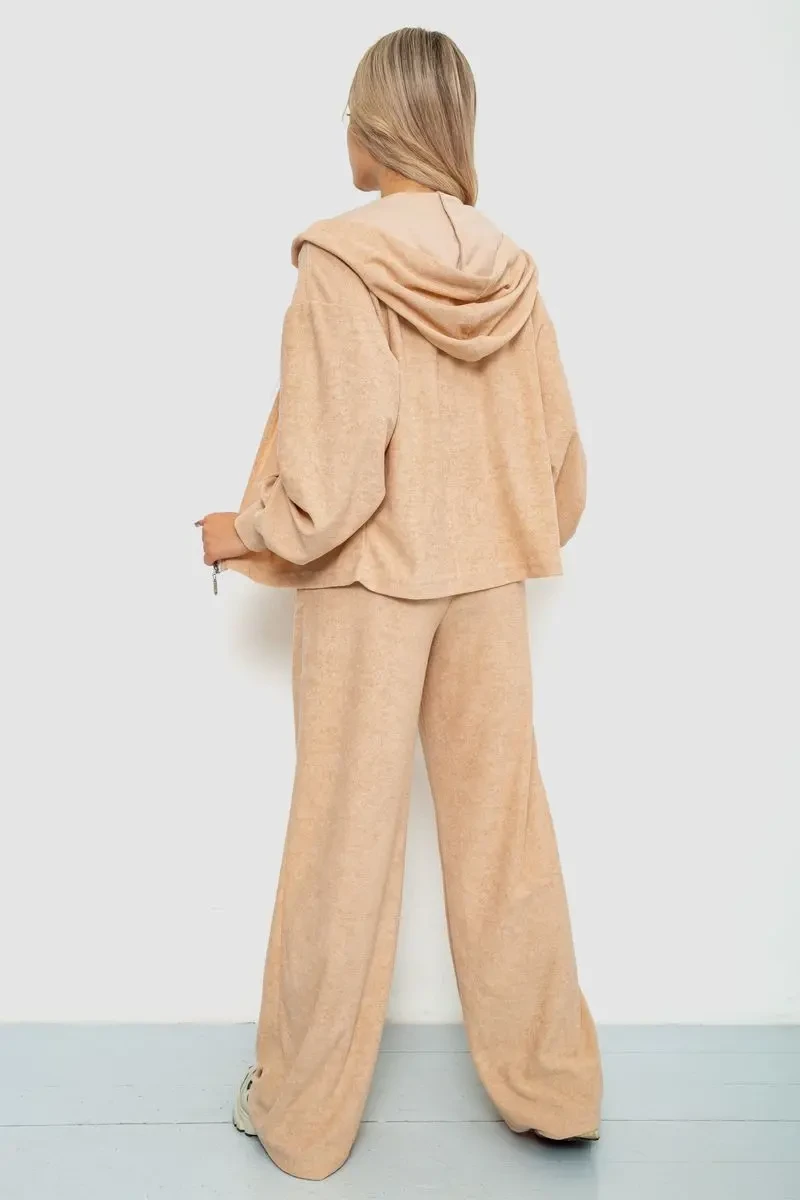 Спорт костюм жіночий махровий трійка, колір бежевий, 102R5250 4