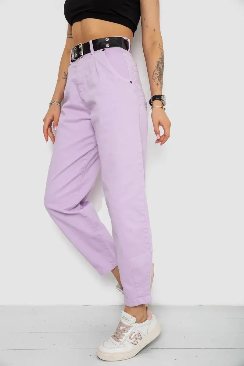 Джинси жіночі балони, колір бузковий, 182R00272 3