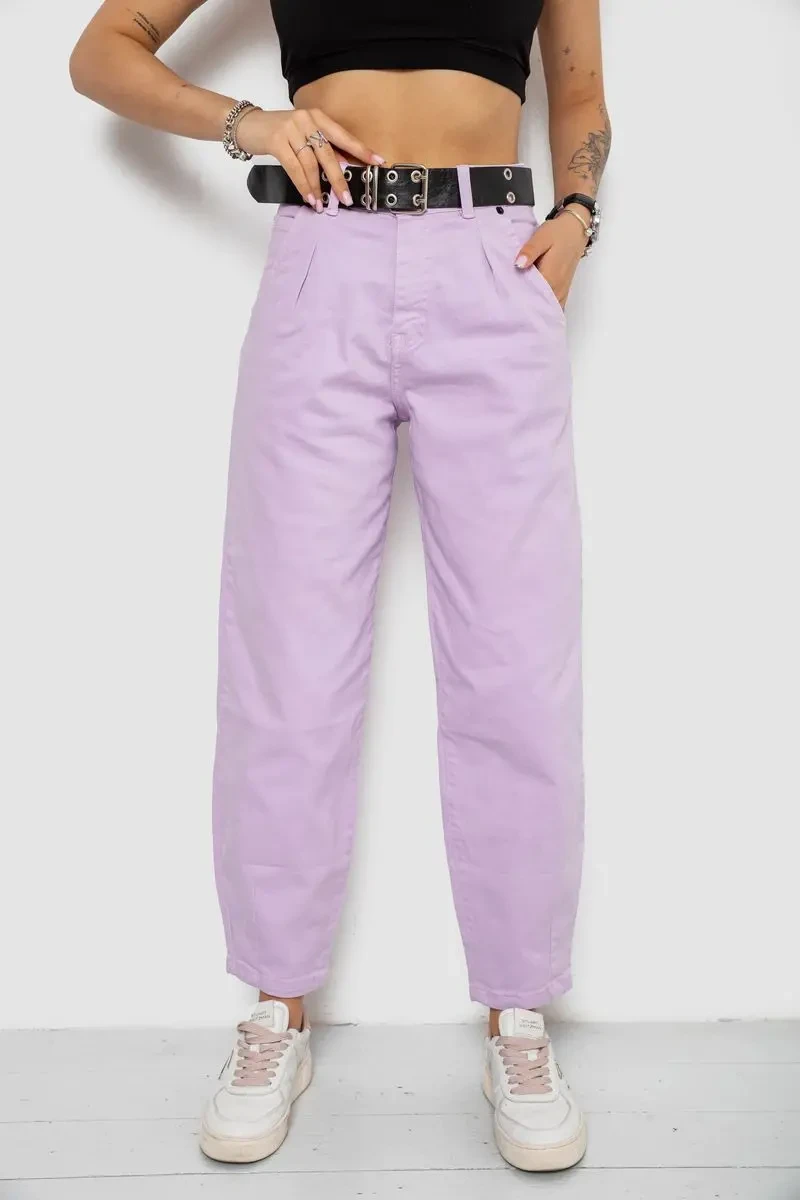 Джинси жіночі балони, колір бузковий, 182R00272