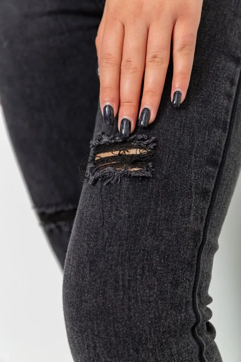 Джинси жіночі стрейч, колір темно-сірий, 214R1484 5