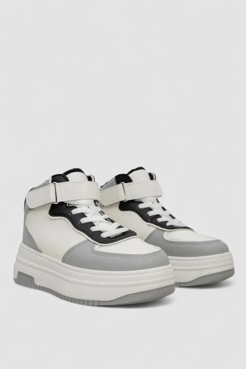 Кросівки жіночі зимові на хутрі, колір біло-сірий, 248RAM03-86 3