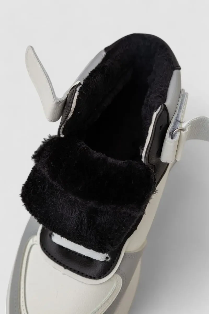 Кросівки жіночі зимові на хутрі, колір біло-сірий, 248RAM03-86 6