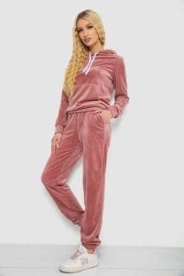 Спортивний костюм жіночий велюровий, колір пудровий, 238R58570