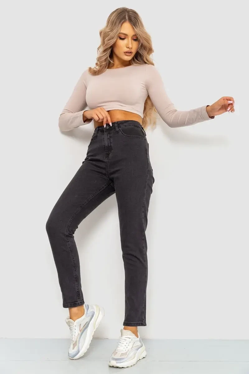 Джинси жіночі стрейчові, колір темно-сірий, 233R1810073 2