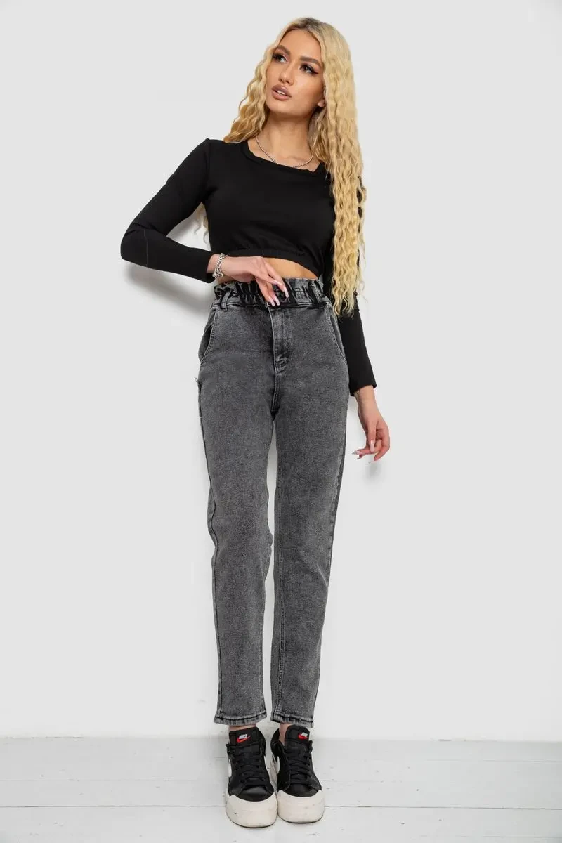 Джинси жіночі МОМ, колір темно-сірий, 244R3295 2