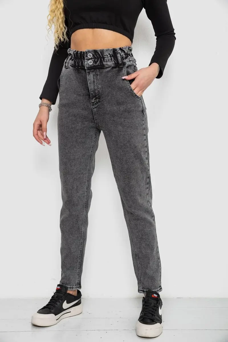 Джинси жіночі МОМ, колір темно-сірий, 244R3295 3