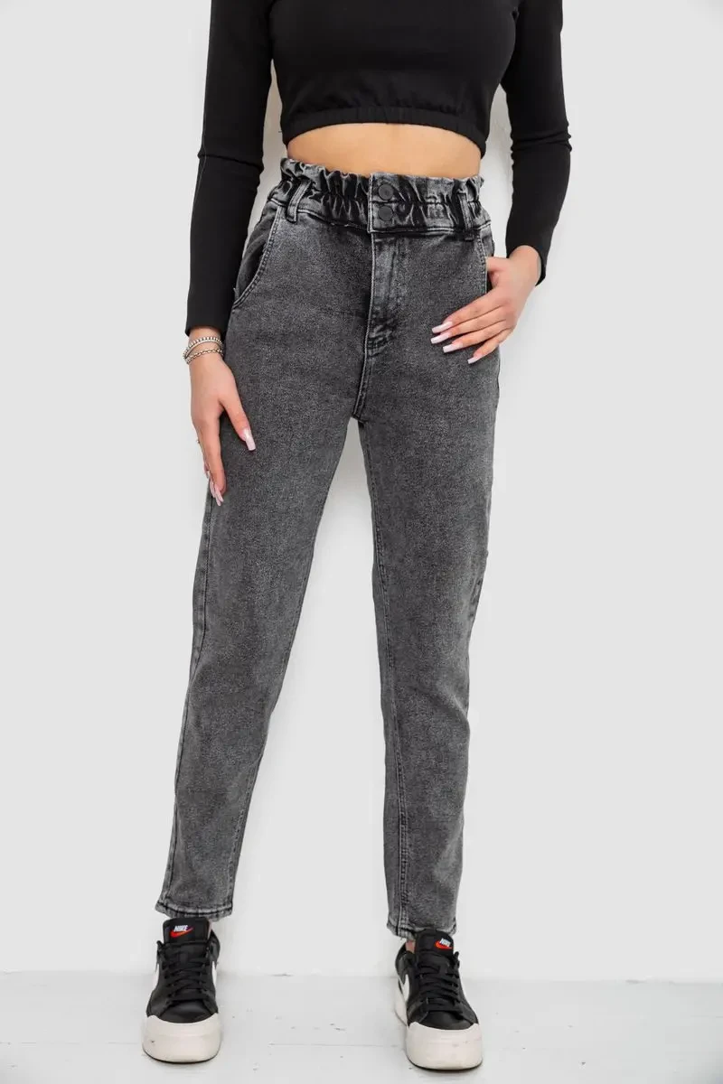 Джинси жіночі МОМ, колір темно-сірий, 244R3295