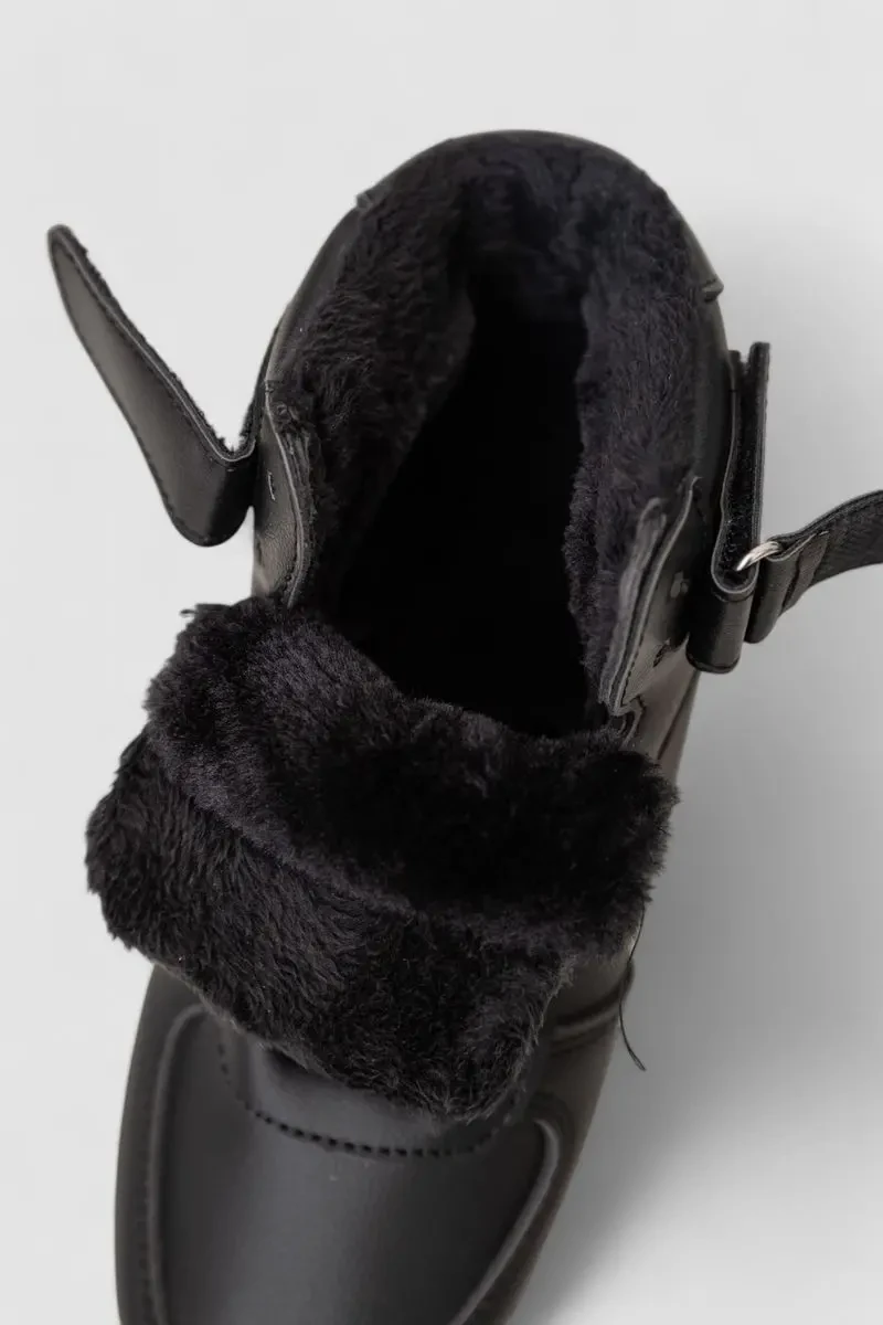 Кросівки жіночі зимові на хутрі, колір чорно-білий, 248RMB05 6