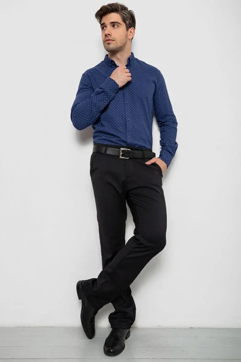 Сорочка чоловіча з принтом, колір синій, 214R7365 2