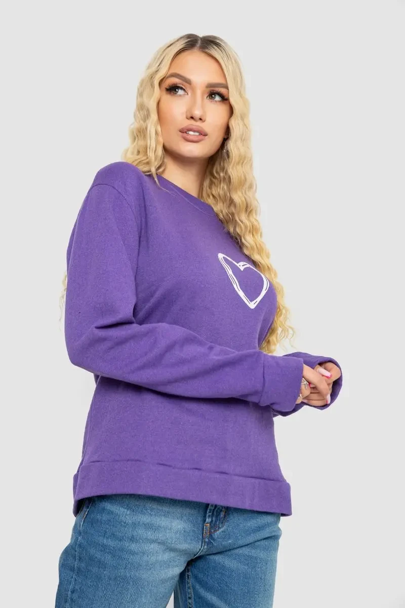 Світшот жіночий, колір фіолетовий, 238R57162 3