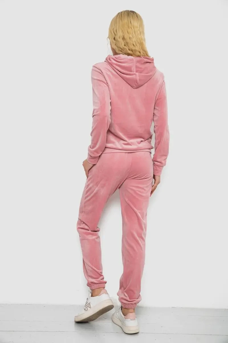 Спортивний костюм жіночий велюровий, колір рожевий, 238R58570 4