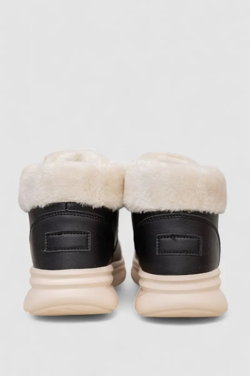 Черевики зимові жіночі на хутрі, колір чорно-бежевий, 248RCX663-1 4