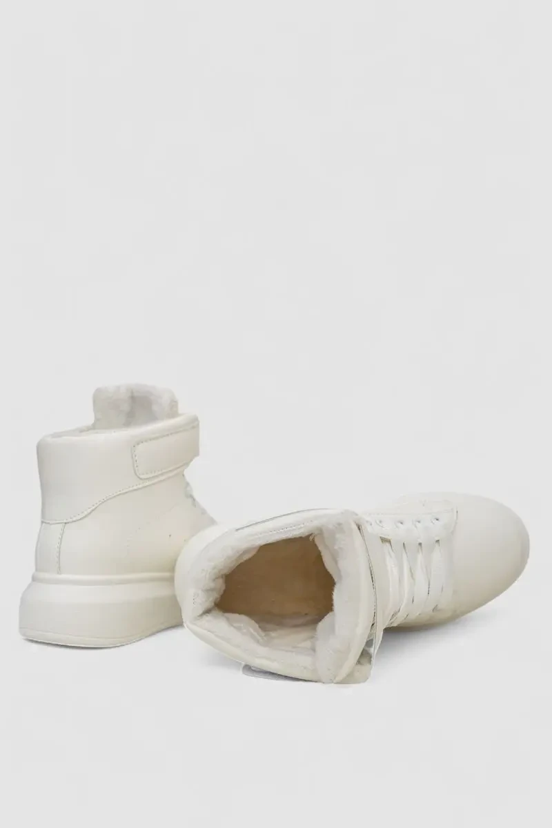 Кросівки жіночі зимові на хутрі, колір білий, 248RA2252 5